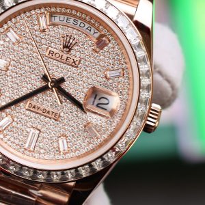 Rolex Chế Tác Day-Date Đính Kim Cương Moissanite + Bọc Vàng Thật Nhà Máy GM 40mm (2)
