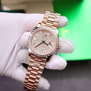 Rolex Chế Tác Day-Date Đính Kim Cương Moissanite + Bọc Vàng Thật Nhà Máy GM 40mm (2)