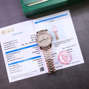 Rolex Chế Tác Day-Date Đính Kim Cương Moissanite + Bọc Vàng Thật Nhà Máy GM 40mm (2)