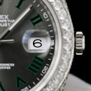 Rolex DateJust Mặt Số Wimbledon Chế Tác Đính Full Moissanite Hong Kong 41mm (2)