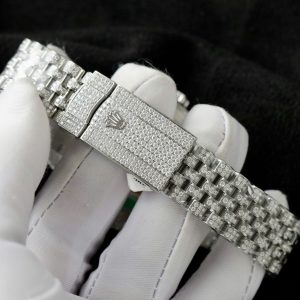 Rolex DateJust Mặt Số Wimbledon Chế Tác Đính Full Moissanite Hong Kong 41mm (2)