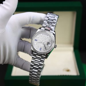 Rolex Day-Date Chế Tác Đính Kim Cương Moissanite Nhà Máy GM 40mm (2)