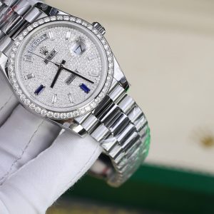 Rolex Day-Date Chế Tác Đính Kim Cương Moissanite Nhà Máy GM 40mm (2)
