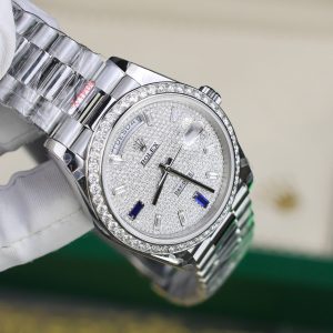 Rolex Day-Date Chế Tác Đính Kim Cương Moissanite Nhà Máy GM 40mm (2)