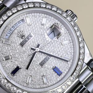 Rolex Day-Date Chế Tác Đính Kim Cương Moissanite Nhà Máy GM 40mm (2)