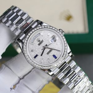 Rolex Day-Date Chế Tác Đính Kim Cương Moissanite Nhà Máy GM 40mm (2)