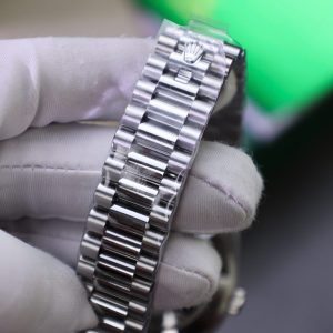 Rolex Day-Date Chế Tác Mặt Thiên Thạch Cọc Số + Viền Độ Kim Cương Moissanite Baguette 40mm (2)