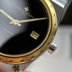 Vacheron Constantin Replica 11 Historiques 222 Demi Vàng Mặt Đen Nhà Máy 8F 37mm (2)