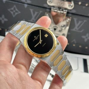 Vacheron Constantin Replica 11 Historiques 222 Demi Vàng Mặt Đen Nhà Máy 8F 37mm (2)