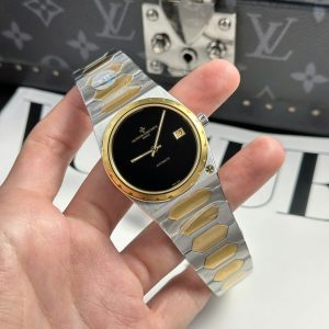 Vacheron Constantin Replica 11 Historiques 222 Demi Vàng Mặt Đen Nhà Máy 8F 37mm (2)