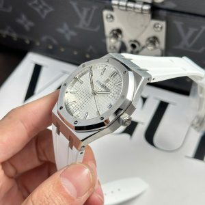 Audemars Piguet Replica 11 Royal Oak 15500 Màu Trắng Dây Cao Su Nhà Máy APS 41mm (2)