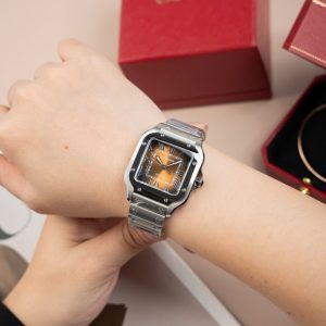 Cartier Santos WSA0065 Replica Cao Cấp Nữ Mặt Nâu Nhà Máy BV 35mm (2)