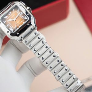 Cartier Santos WSA0065 Replica Cao Cấp Nữ Mặt Nâu Nhà Máy BV 35mm (2)