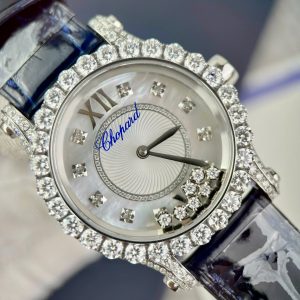 Chopard Happy Sport Joaillerie Chế Tác Kim Cương Moissanite Dây Da 34mm (1)