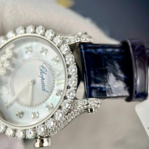 Chopard Happy Sport Joaillerie Chế Tác Kim Cương Moissanite Dây Da 34mm (1)