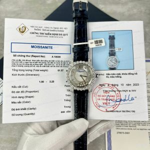 Chopard Happy Sport Joaillerie Chế Tác Kim Cương Moissanite Dây Da 34mm (1)