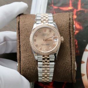 Đồng Hồ Nữ Rolex DateJust Mặt Số Hồng Đính Đá Replica Cao Cấp 31mm (1)