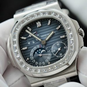 Đồng Hồ Patek Philippe Nautilus 5724G Rep 1 1 Đính Đá Mặt Xanh Nhà Máy PPF 40mm (10)
