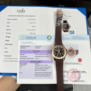 Patek Philippe Aquanaut 5164 Mặt Nâu Chế Tác Bọc Vàng Thật Dây Cao Su 40 (2)