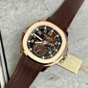 Patek Philippe Aquanaut 5164 Mặt Nâu Chế Tác Bọc Vàng Thật Dây Cao Su 40 (2)