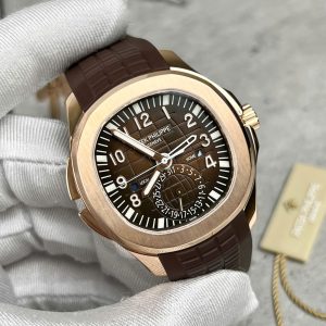 Patek Philippe Aquanaut 5164 Mặt Nâu Chế Tác Bọc Vàng Thật Dây Cao Su 40 (2)