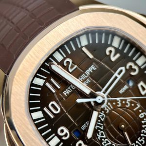 Patek Philippe Aquanaut 5164 Mặt Nâu Chế Tác Bọc Vàng Thật Dây Cao Su 40 (2)
