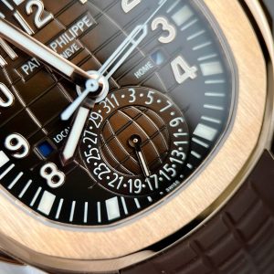 Patek Philippe Aquanaut 5164 Mặt Nâu Chế Tác Bọc Vàng Thật Dây Cao Su 40 (2)