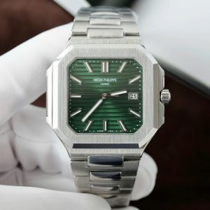 Patek Philippe Cubitus 5821 Replica 11 Cao Cấp Mặt Xanh Green Dây Kim Loại Xưởng TW 45mm (1)