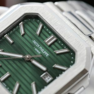 Patek Philippe Cubitus 5821 Replica 11 Cao Cấp Mặt Xanh Green Dây Kim Loại Xưởng TW 45mm (1)