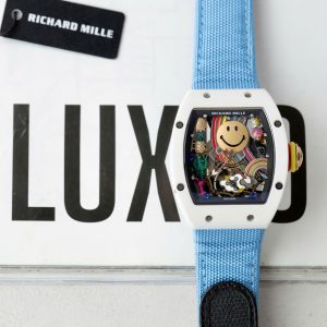 Richard Mille Replica Cao Cấp RM88 Smiley Vỏ Gốm Trắng Dây Vải Nato 42mm (3)