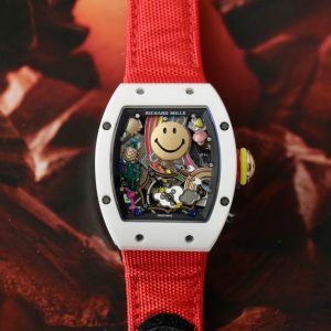 Richard Mille Replica Cao Cấp RM88 Smiley Vỏ Gốm Trắng Dây Vải Nato 42mm (3)