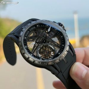 Roger Dubuis Excalibur RDDBEX0815 Rep 11 Bộ Chuyển Động Tourbillon Dây Cao Su BBR 45mm (2)