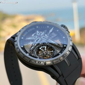 Roger Dubuis Excalibur RDDBEX0815 Rep 11 Bộ Chuyển Động Tourbillon Dây Cao Su BBR 45mm (2)