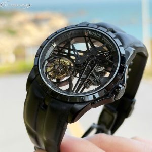 Roger Dubuis Excalibur Titanium RDDBEX0889 Replica 11 Màu Đen Dây Da Xưởng BBR 42mm (1)