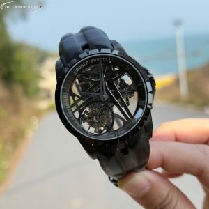 Roger Dubuis Excalibur Titanium RDDBEX0889 Replica 11 Màu Đen Dây Da Xưởng BBR 42mm (1)