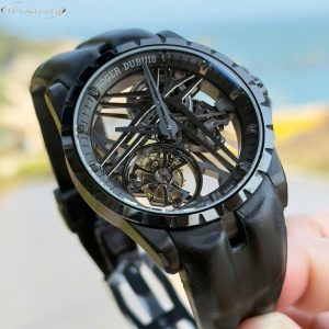 Roger Dubuis Excalibur Titanium RDDBEX0889 Replica 11 Màu Đen Dây Da Xưởng BBR 42mm (1)