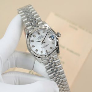 Rolex DateJust Lady Fake 11 Mặt Khảm Xà Cừ Dây Jubilee 31mm (2)
