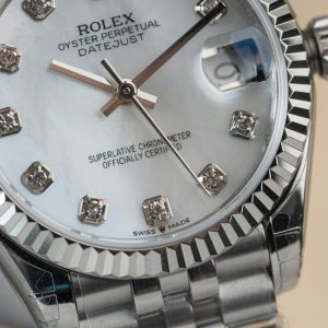 Rolex DateJust Lady Fake 11 Mặt Khảm Xà Cừ Dây Jubilee 31mm (2)