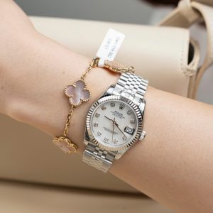 Rolex DateJust Lady Fake 11 Mặt Khảm Xà Cừ Dây Jubilee 31mm (2)