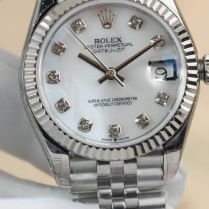 Rolex DateJust Lady Fake 11 Mặt Khảm Xà Cừ Dây Jubilee 31mm (2)