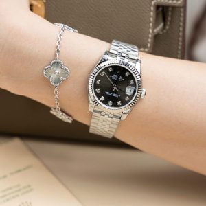 Rolex DateJust Lady Fake 11 Mặt Xám Cọc Số Đính Đá 31mm (2)