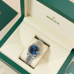 Rolex DateJust Lady Replica 11 Mặt Xanh Blue Dây Jubilee 31mm (2)