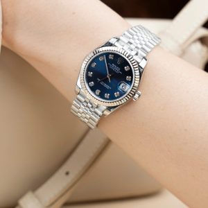 Rolex DateJust Lady Replica 11 Mặt Xanh Blue Dây Jubilee 31mm (2)