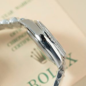 Rolex DateJust Lady Replica 11 Mặt Xanh Blue Viền Đính Đá 31mm (1)