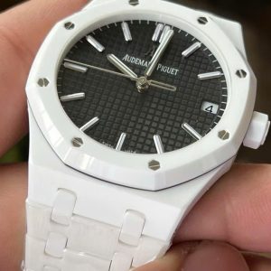 Đồng Hồ Audemars Piguet Rep 11 Royal Oak 15500 Vỏ Gốm Trắng Mặt đEN 41mm (3)