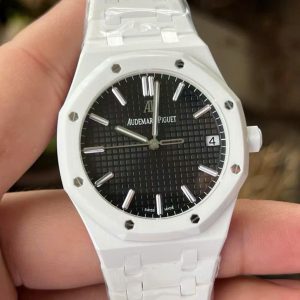 Đồng Hồ Audemars Piguet Rep 11 Royal Oak 15500 Vỏ Gốm Trắng Mặt đEN 41mm (3)