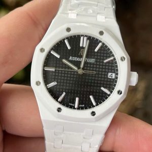 Đồng Hồ Audemars Piguet Rep 11 Royal Oak 15500 Vỏ Gốm Trắng Mặt đEN 41mm (3)