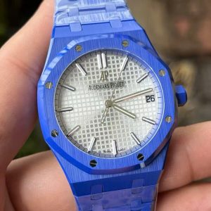 Đồng Hồ Audemars Piguet Rep 11 Royal Oak 15500 Vỏ Gốm Xanh Mặt Trắng 41mm (9)
