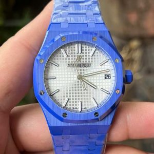 Đồng Hồ Audemars Piguet Rep 11 Royal Oak 15500 Vỏ Gốm Xanh Mặt Trắng 41mm (9)
