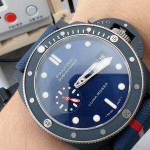 Đồng Hồ Panerai Rep 11 Submersible GMT Luna Rossa Titanio PAM01507 Màu Xanh Navy Xưởng VS 42mm (2)